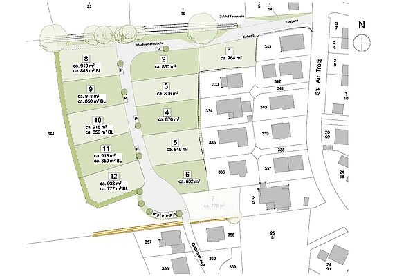 lageplan baugrundstücke